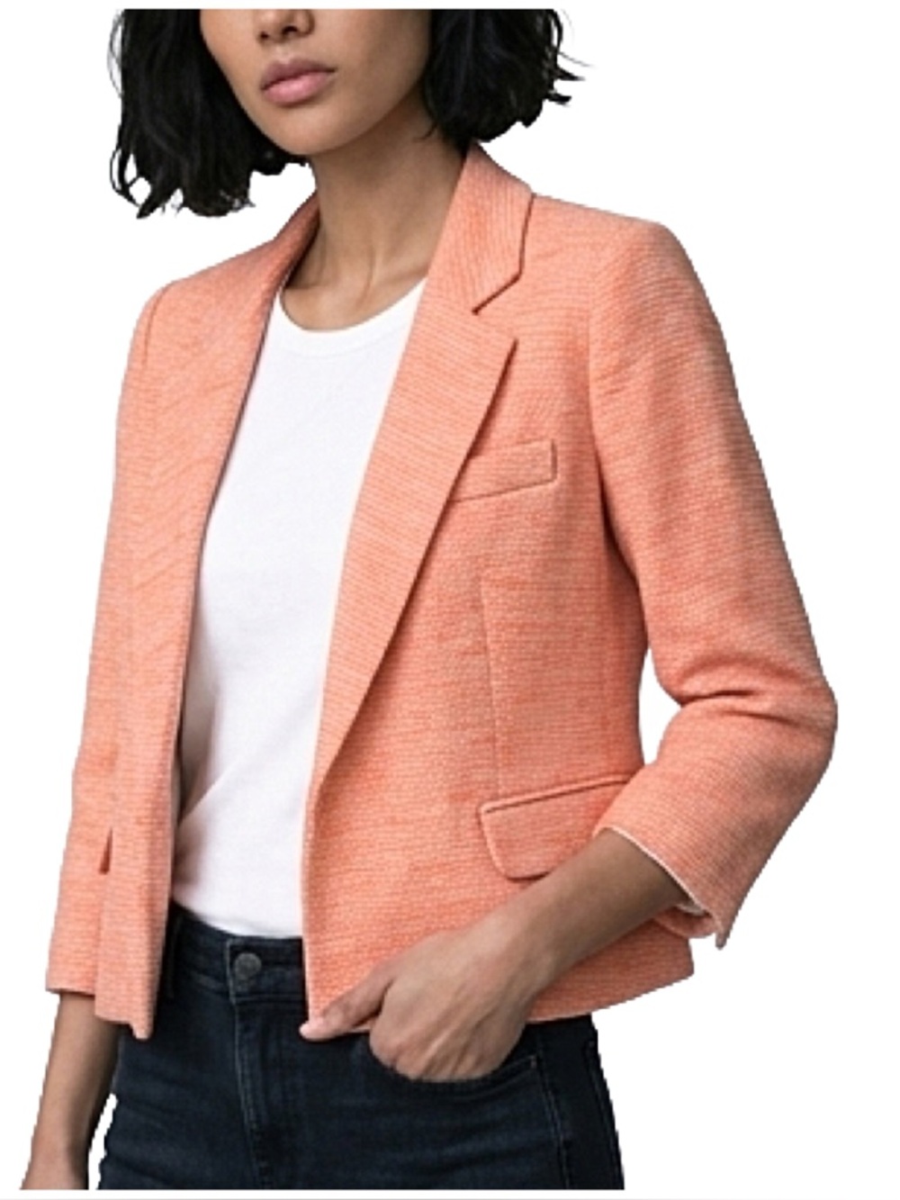 Milly Tweed Cropped Blazer 0